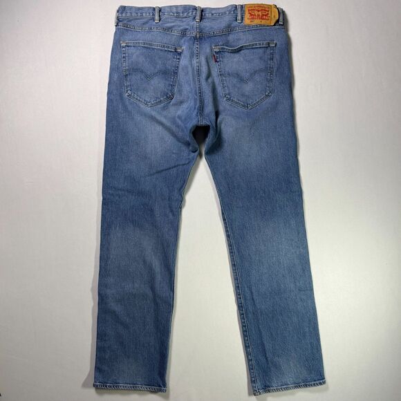 Levi's 501 Button Fly Blank Tab Jeans Men's 42x34 Med. Wash Straight Leg 2/$50 - Picture 3 of 16